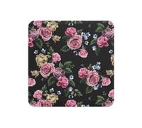 Black Blackgound Rose Print Refrigerator Magnet,Magnets For Refrigerator Decoration, Kitchen, Office, Wall
