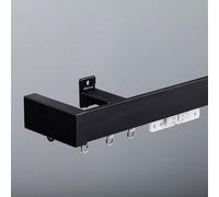 Black Blackout Curtain Tracks with Fittings, Heavy Duty Window Rails Gliders for Gazebo/Balcony/Lofts/Privacy Partitions, 1-6 M Lenght Room Divider Curtains Pole(Wall-mounted,3.1m/10ft)