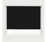 Black Blackout Roller Blinds Thermal Blackout Material Metal Brackets & FIttings 25mm Roller Tube Easy Fit Child Safe Bedroom Office120cm Width x 210cm Length