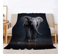 Black Blanket Elephants Fluffy Throw Blanket for Bed Sofas, Soft Warm Fleece Blankets and Throws, Extra Large, Super King Size 230x270cm