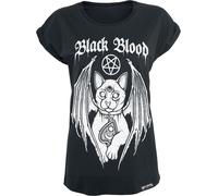 Black Blood by Gothicana T-Shirt with Demonic Cat T-Shirt black XS