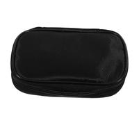 Black Blood Carrying Case with Mesh Pocket Organizer | Cloth Hard Shell, Zipper Closure, Medicine and Test Strips Storage, for Clinic Visits and Backpack