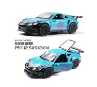 (Black blue) 1:36 Diecast Alloy Car Model Children's Toy Car Open the door Decoration Cool Racing Car Boy toys Gift
