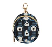 Black Blue Cute Cartoon Bears Baby Boy Pacifiers Holder Case with Zipper and Clip Coin Purse Change Holder, Newborned Essentials