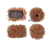 Black Blue Ombre Color for Women Synthetic African Curly Updos Chignon Puff Bun Drawstring Ponytail Hairpiece Elegant or Chic Look(Orange)