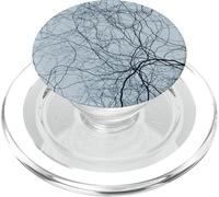 Black Blue Organic Roots - Abstract Generative Tree PopSockets PopGrip for MagSafe