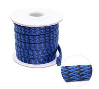 Black-Blue PET Expandable Sleeving Protector Wire Loom Tubing Cable Sleeve for USB Charger Cable Power Cord Audio Video Cable Can Protect Cat Dog from Chewing Cords