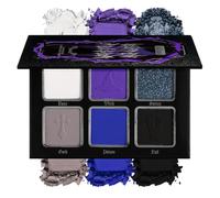 Black Blue Purple Eyeshadow Palette Goth Makeup, Matte Shimmer Dark Smoky Eyeshadow Pallet with Mirror, Highly Pigmented White Grey Blue Multichrome Eyeshadows for Halloween Emo Gothic Makeup