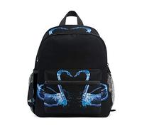 Black Blue Swan Love Toddler Backpack Bookbag Mini Shoulder Bag for 1-6 Years Travel Boys Girls Kids with Chest Strap Clip Whistle
