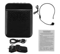 (Black) Bluetooth Voice Amplifier Speaker Portable Multifunctional Loudspeaker with Personal Microphone for Teaching and Guide