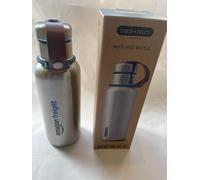 BLACK+BLUM - Water Bottle - Stainless Steel Thermal Insulated Leak Proof Travel Thermo Flask with Wide Spout and Stylish Vegan Leather Carry Loop - Keeps Hot for 12 hrs, Cold for 24 hrs, Ocean - 500ml