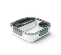 Black+Blum | BPA-Free, Leak-Proof Microwave Safe Bento Box Style Compartment Food Container, with Stainless-Steel Fork, Olive, 1000 ml/ 34f l oz