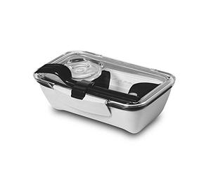 Black+Blum Bento Lunch Box | Secure Leak Proof Meal Prep Container with Compartments BPA Free Food Carrier for Lunch on The Go, Microwave Safe, Black