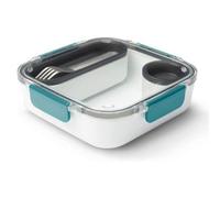 Black+Blum | BPA-Free, Leak-Proof Microwave Safe Bento Box Style Compartment Food Container, with Stainless-Steel Fork, Ocean, 1000 ml/ 34f l oz
