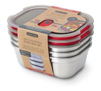 Black+Blum Microwavable Steel Multifunction Meal Prep Box Set Small, Grey