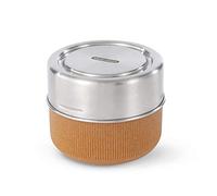 Black+Blum GR-LB-M014 Pot Leakproof Meal Prep Lunch Box Food Container, Glass, Stainless Steel, Polypropylene with Wood Fibre and Silicone, 600 milliliters, Almond