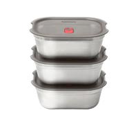 Black+Blum Microwavable Steel Multifunction Meal Prep Box Set Medium, Grey