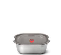 Black+Blum Steel Food Box | Microwavable Lunch Box | Grey/Red 600ml