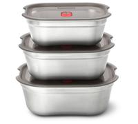 black+blum - Multifunktions Food Boxen Set Mixed Box - Food storage size 650 ml + 900 ml + 1,2 l, grey