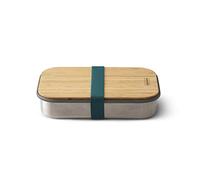 Black+Blum Sandwich Box |Stainless Steel and Natural Bamboo Lunch or Snack Box Container Set Ideal For Food on the Go, Ocean Small