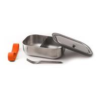 Black+Blum Stainless Steel Bento Lunch Box with Compartments | 3-in-1 Meal Prep Insulated Food Container for Adults & Kids | Vacuum Lock, Silicone Seal & Fork | Orange, 1L / 34 fl oz