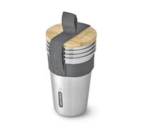 Black+Blum Picnic Cup Set of 4 - Stainless Steel Cups with a Bamboo Lid with Bottle Opener and Carry Strap