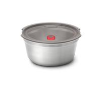 BLACK + BLUM Stainless Steel Lunch Box, Microwave Safe, Round, 950 ml | Leak-proof and airtight, robust and reusable, stainless steel tin with lid, stackable, for lunch and leftovers