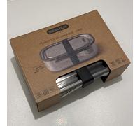 Black & Blum Stainless Steel Sandwich Lunch Box LARGE Brand New Fast Post Black