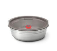 Black+Blum Steel Food Bowl | Microwavable Lunch Bowl | Grey/Red 950 ml