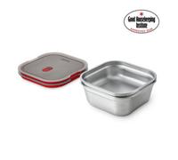 Black + Blum Steel Food Box Small Grey Red En Set Of 2
