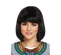 Black Bob Wig - Fancy Dress and Cosplay Accessory, Short Black Wigs for Women, Adult Sized, Halloween Costume