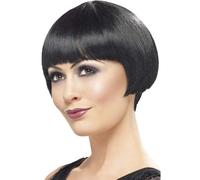 Black Bob Wig Ladies 1920s Flapper Style Fancy Dress Wig Black