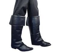 Boland 81996 Pirate Musketeer Synthetic Leather Boot Tops Black