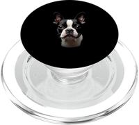 Black Boston Terrier Dog Bostie Face PopSockets PopGrip for MagSafe