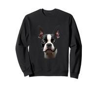 Black Boston Terrier Dog Bostie Face Sweatshirt