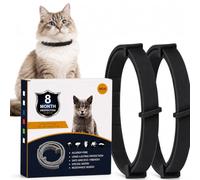Black Botanical Cat Collar 2 Pack, Adjustable 38 cm Essential Oil Scent Collars for Cats, Lightweight Water-Resistant Breakaway for Indoor Outdoor Daily Wear