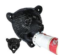 Black Bottle Opener | Bear Head Iron Beer Bottle Opener,Novelty Kitchen Gadget, Rustproof Bottle Opener for Beverage, Sodas