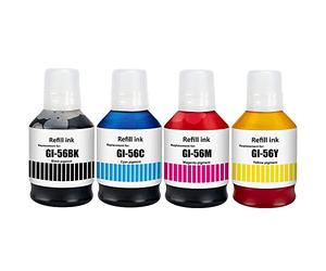 Black Bottled Ink GI56 GI-56 / Cyan Bottled Ink GI56 GI-56 / Magenta Bottled Ink GI56 GI-56 / Yellow Bottled Ink GI56 GI-56, Work for Canon MAXIFY GX7050/GX6050/GX5050/GX4050/GX3050 (4 Packs)