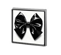 Black Bow Lapel Pin Square Metal Brooch Pin with Secure Pin Back Fashion Button Badge for Clothing, Hats, Bags Decoration