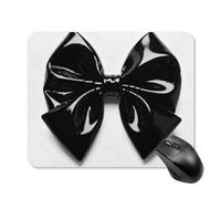 Black Bow Mouse Pad Non-Slip Rubber Base Waterproof Square Gaming Mouse Pad Aesthetic Desk Mat Portable Laptop Mousepad