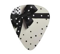 black bow Patterned Guitar Picks - 12-Piece Set with 3 Different Thicknesses, Suitable for Electric and Acoustic Guitars