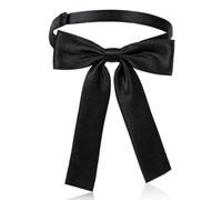 Black Bow Ties Western for Men Women, Solid Color Bowtie Colonel Satin Ribbon Bow Ties Cowboy String Tie Adjustable Bolo Tie for School Uniform Shirt Party Wedding Cosplay (1, Black)