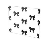 Black Bow White Print Acrylic Cutting Board with Counter Lip Non Slip Clear Cooking Board for Countertop Large Size 16”×13”