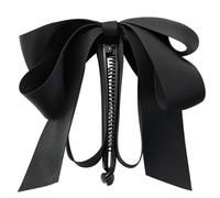 Black Bowknot Banana Clip, Satin Ribbon Bow Hair Claw Clips Hairpin, Sweet Cute Vertical Ponytail Holder Hair Barrettes Clamps for Women Girls, Clips and Barrettes, Hair Accessories