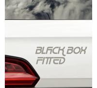 Black Box Fitted Fun Car Bumper Sticker - Waterproof Decal - Long Lasting - Vehicle Warning Sign - Gift for Learner Driver/Passed Test (Silver)
