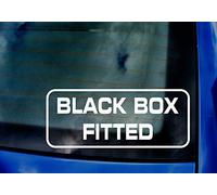Black Box Fitted - New Driver Insurance Car Van Window Windscreen Bumper Vinyl Die Cut Custom Stickers Decals Graphics 200mm x 82mm White