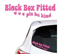 Black Box Fitted, Please Be Kind | Funny Car Sticker - Ladies Gifts for Her Rear Bumper Window Vinyl Decal JDM Laptop Fun Gift Caravan Rally Van Passed Vehicle Love Gift Accessories Cute Women - Pink
