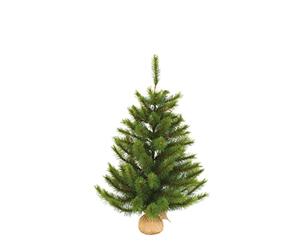 Black Box Trees Richmond Artificial Christmas Tree in Jute Sack - H90 x Ø69 cm - Green