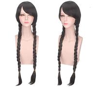Black Boxer Braids Long Natural Straight Double Braided High Temperature Fiber Synthetic Wig PL-723