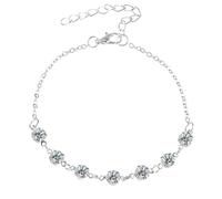Black Bracelet for Boho Beach Anklet Europe and America Simple Seven Anklet Women's Anklet Elephant Bracelet (Silver, One Size)
